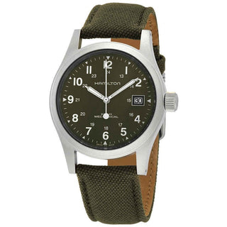 Front view of Hamilton Khaki Field Mechanical H69439363 Mens Watch on white background