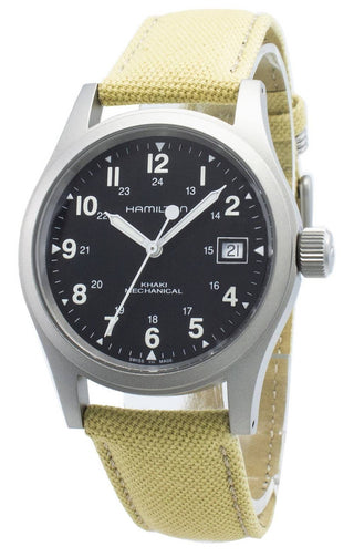 Front view of Hamilton Khaki Field Mechanical H69439933 Mens Watch on white background