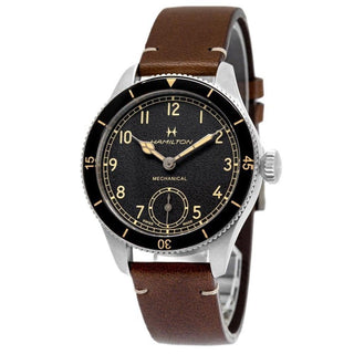 Front view of Hamilton Khaki Aviation Pilot Pioneer H76719530 Mens Watch on white background