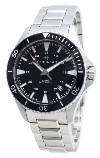 Front view of Hamilton Khaki Navy Scuba Auto H82335131 Mens Watch on white background