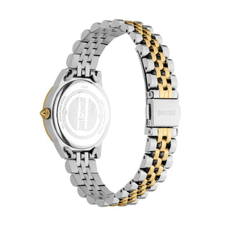 Angle shot of Just Cavalli Animalier JC1L272 Magnetic JC1L272M0055 Grey Stainless Steel Womens Watch on white background