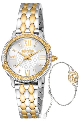 Front view of Just Cavalli Fidenza Collection JC1L276M0085 Womens Watch on white background