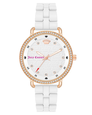 Front view of Juicy Couture JC_1310RGWT Womens Watch on white background