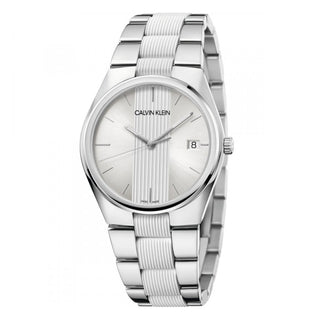 Front view of Calvin Klein Contrast K9E211K6 Steel Stainless Steel Mens Watch on white background