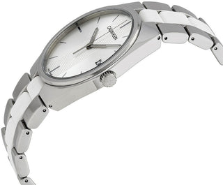 Angle shot of Calvin Klein Contrast K9E211K6 Steel Stainless Steel Mens Watch on white background