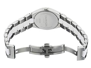 Angle shot of Calvin Klein Contrast K9E231K6 Womens Watch on white background