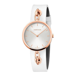 Front view of Calvin Klein Chain KBM236L6 Womens Watch on white background