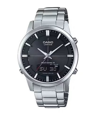 Front view of Casio Lineage Multiband 6 Tough Solar LCW-M170D-1AER Mens Watch on white background