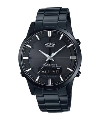 Front view of Casio Lineage Multiband 6 Tough Solar LCW-M170DB-1AER Mens Watch on white background