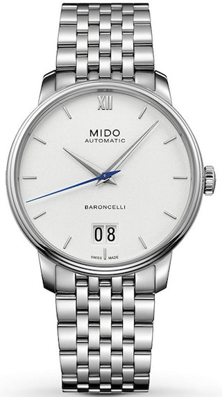 Front view of Mido Baroncelli M0274261101800 Mens Watch on white background