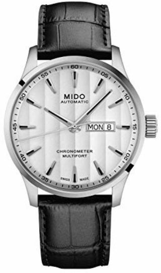 Front view of Mido Multifort M0384311603100 Mens Watch on white background