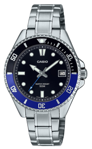 Front view of Casio MDV-10D-1A2 Mens Watch on white background