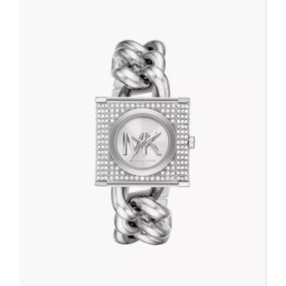 Front view of Michael Kors Chain Lock MK4718 Womens Watch on white background