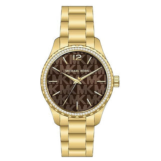 Front view of Michael Kors Layton MK7296 Womens Watch on white background