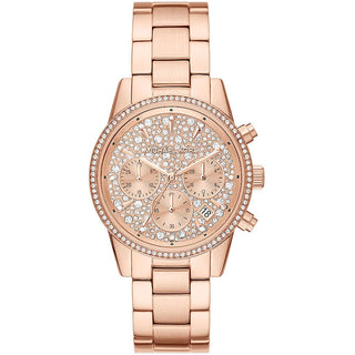 Front view of Michael Kors Ritz Chronograph MK7302 Womens Watch on white background