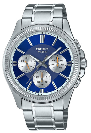 Front view of Casio MTP-1375D-2A1 Mens Watch on white background