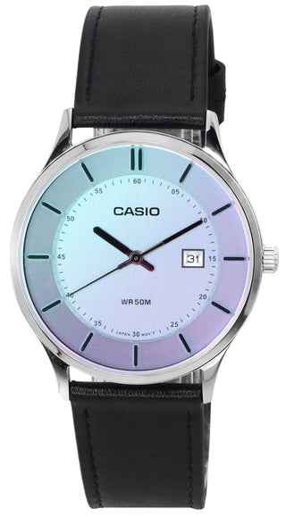 Front view of Casio MTP-E605L-7E Mens Watch on white background