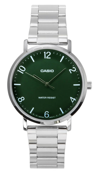 Front view of Casio MTP-VT03D-3B Mens Watch on white background