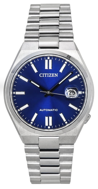 Front view of Citizen Tsuyosa Automatic Blue Navy NJ0150-81L Mens Watch on white background