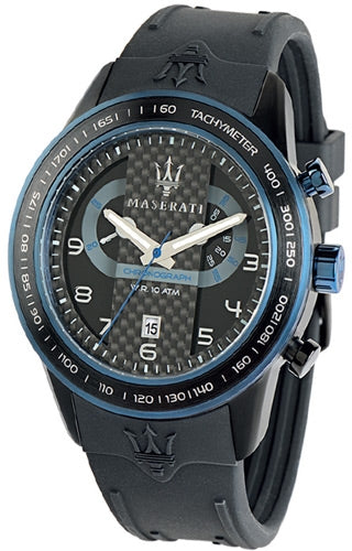 Front view of Maserati Corsa Chronograph R8871610002 Mens Watch on white background