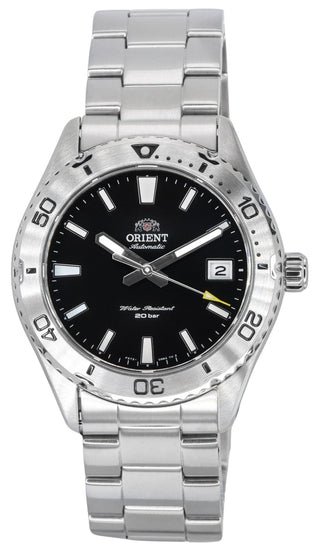 Front view of Orient Mako 40 RA-AC0Q01B10B Mens Watch on white background