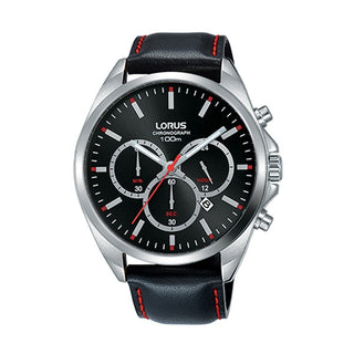 Front view of Lorus Sports Chronograph RT369GX9 Mens Watch on white background