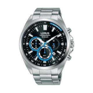 Front view of Lorus Sports Chronograph RT381HX9 Mens Watch on white background