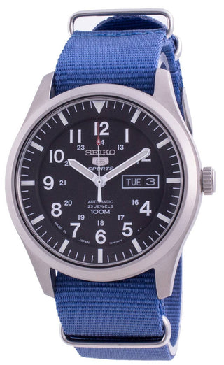 Front view of Seiko SNZG15J1-VAR-NATO8 Mens Watch on white background