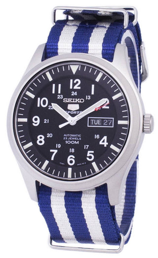 Front view of Seiko SNZG15K1-VAR-NATO2 Mens Watch on white background