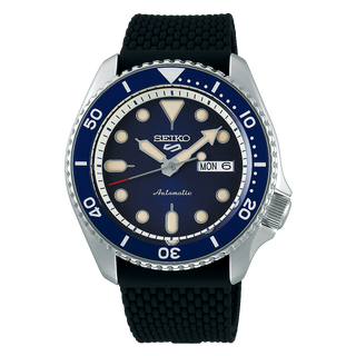 Front view of Seiko 5 Sports SRPD71K2 Mens Watch on white background