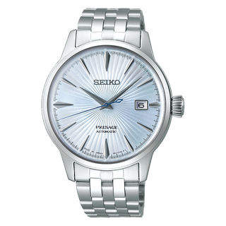 Front view of Seiko Presage SRPE19J1 Mens Watch on white background