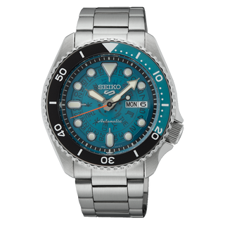 Front view of Seiko 5 Sports SRPJ45K1 Watch on white background