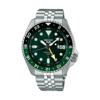 Front view of Seiko Sport Gmt SSK035K1 Mens Watch on white background