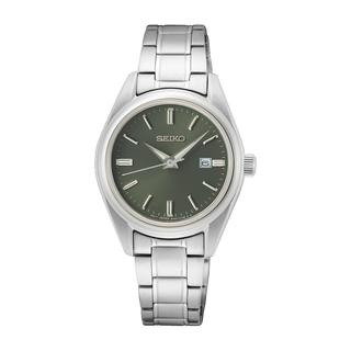 Front view of Seiko Classic SUR533P1 Unisex Watch on white background