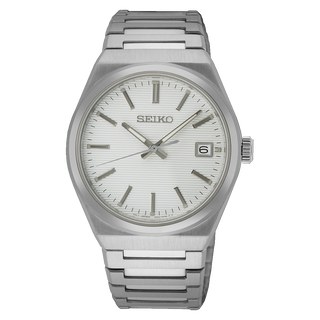 Front view of Seiko SUR553P1 Watch on white background