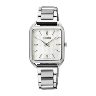 Front view of Seiko SWR073P1 Watch on white background