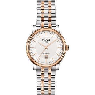 Front view of Tissot T-Classic T1222072203101 Rose Gold Stainless Steel Womens Watch on white background