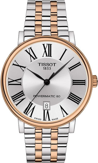 Front view of Tissot Carson Powermatic 80 T1224072203300 Mens Watch on white background