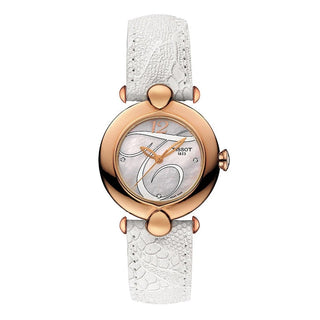 Front view of Tissot T-Gold T9182107611601 Womens Watch on white background