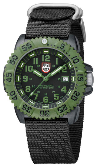Front view of Luminox XS.3041 Black Plastic Unisex Watch on white background
