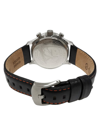 Angle shot of Avi-8 Chronograph AV-4011-0Y Black Leather Unisex Watch on white background