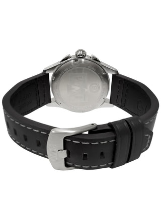 Angle shot of Avi-8 Chronograph AV-4089-0B Black Leather Unisex Watch on white background