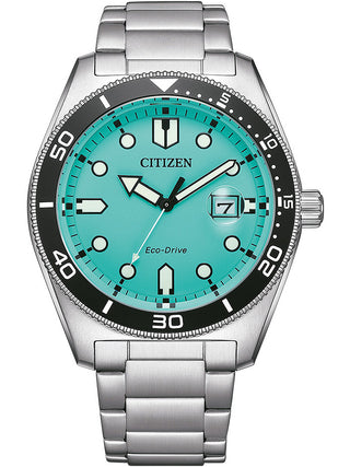 Front view of Citizen AW1760-81W Silver Stainless Steel Unisex Watch on white background
