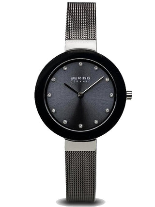 Front view of Bering 11429-389 Grey Dial Silver Stainless Steel Womens Watch on white background