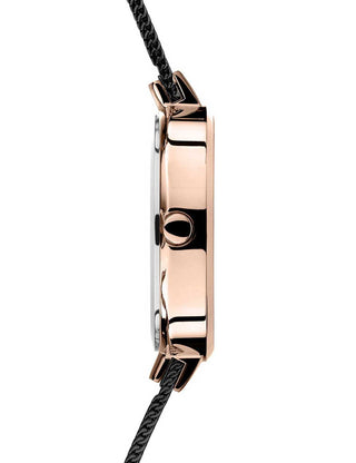 Angle shot of Bering 14631-166 Black Stainless Steel Womens Watch on white background