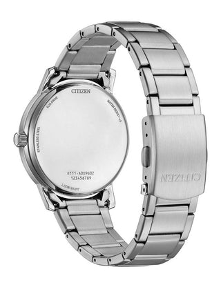 Angle shot of Citizen BM6755-71A White Dial Silver Stainless Steel Unisex Watch on white background