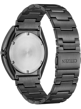 Angle shot of Citizen BN1015-52E Black Stainless Steel Unisex Watch on white background
