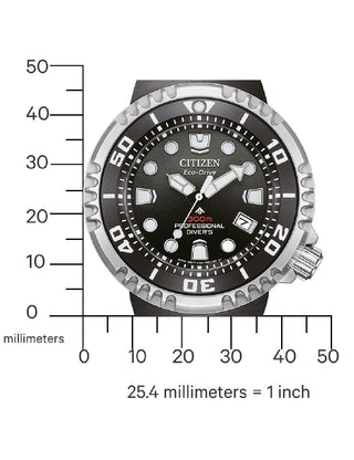 Angle shot of Citizen Chronograph BN1024-01E Black Silicone Unisex Watch on white background
