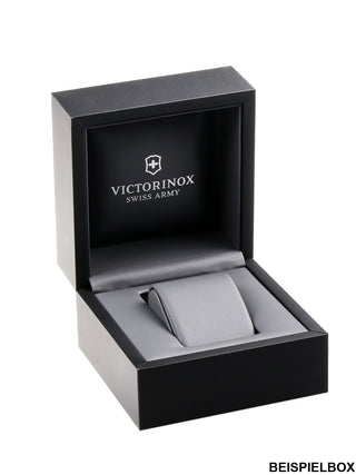 Angle shot of Victorinox Chronograph 241826 Black Dial Brown Leather Unisex Watch on white background