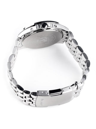 Angle shot of Citizen CB0010-88E Black Dial Silver Stainless Steel Unisex Watch on white background